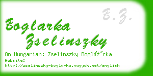 boglarka zselinszky business card